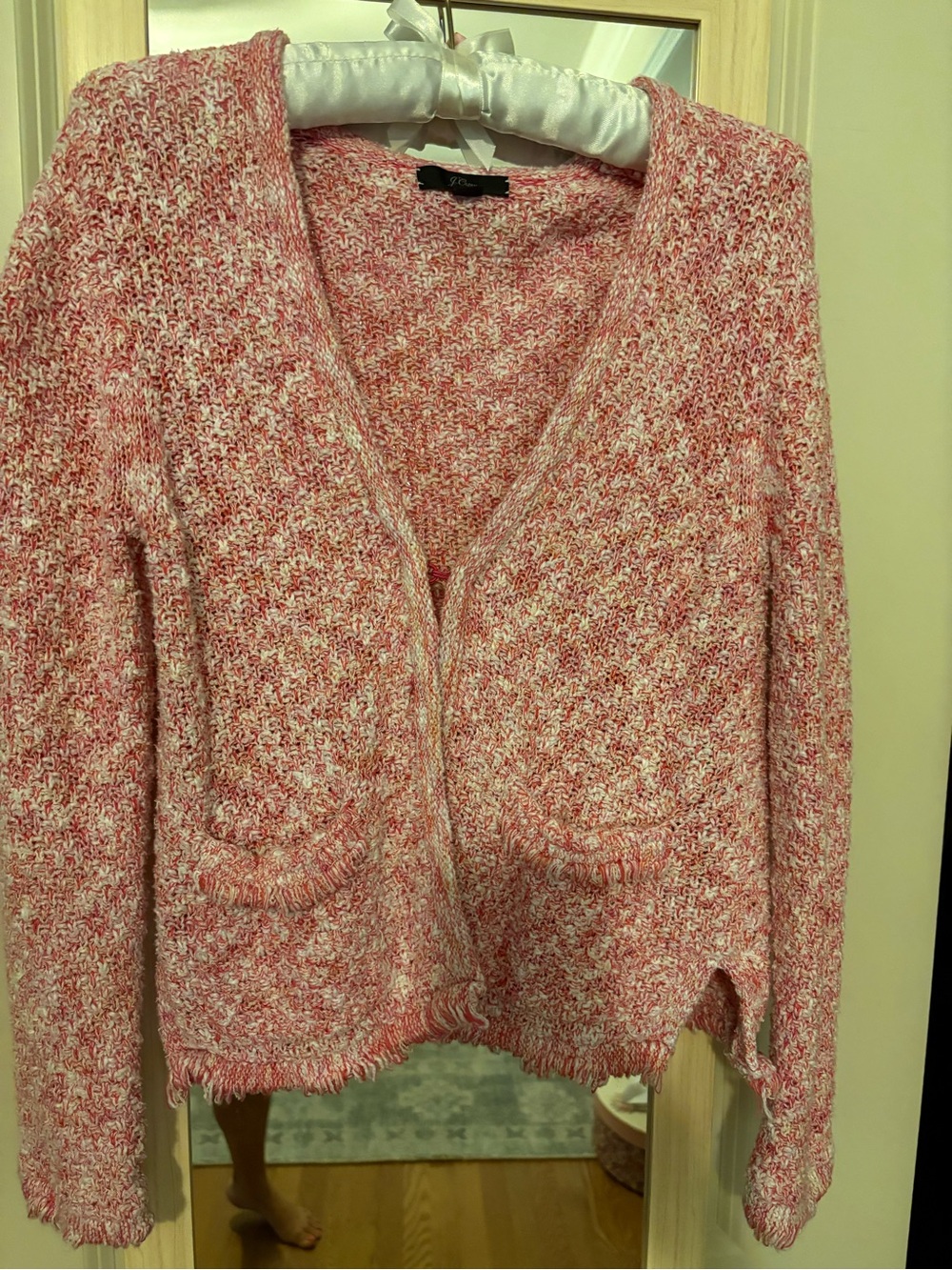 Jcrew Pink Marled V-Neck Cardigan Sweater - Women's